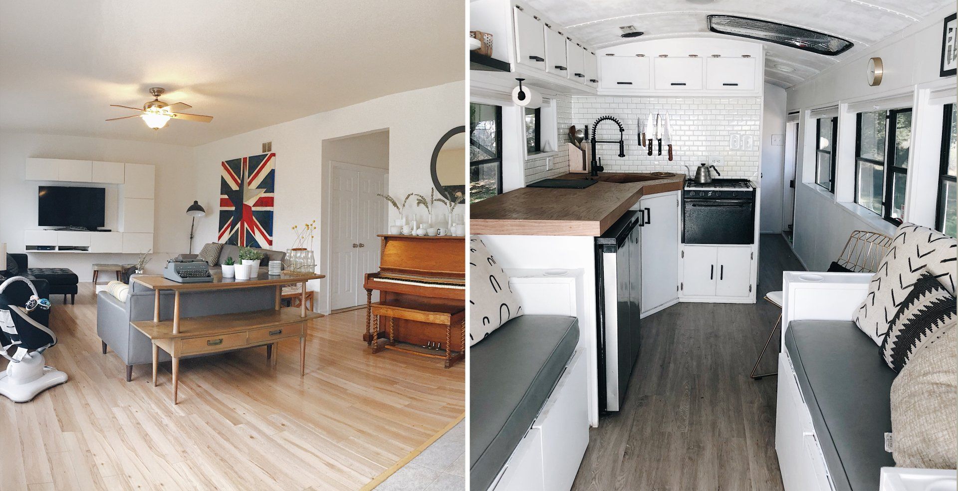 before after tiny living room