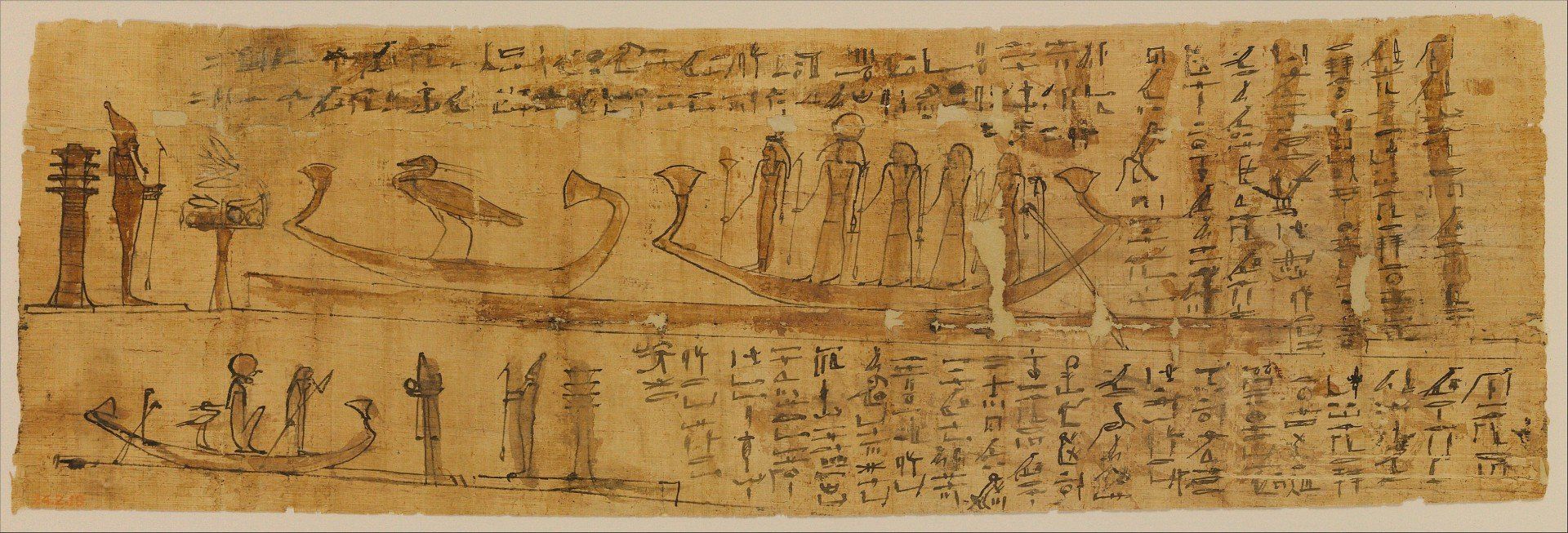 Book of the dead on papyrus showing part of the journey in the afterlife Book of the Dead