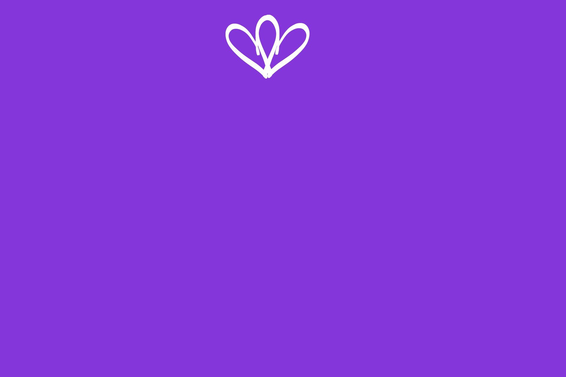White heart doodle on a purple background