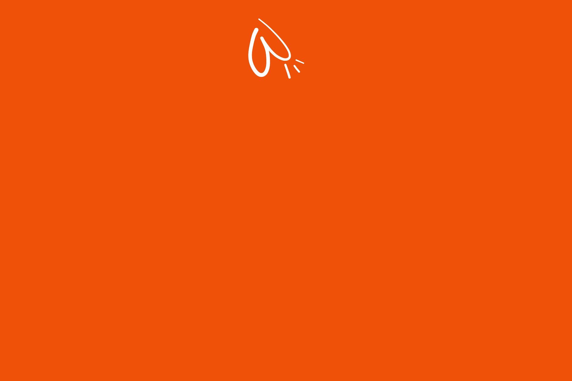 Orange screen with a small white droplet icon near the top center