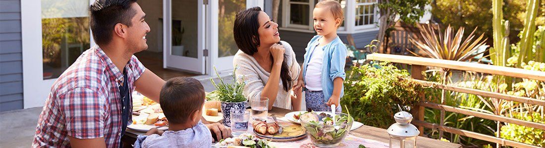 family eating at home