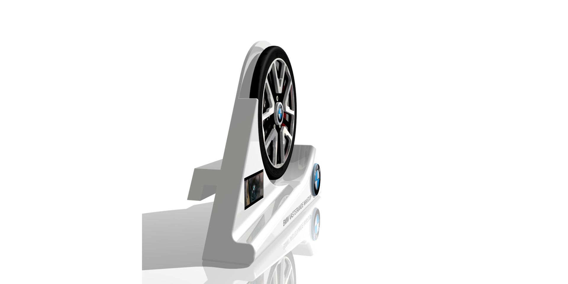 Silver movie clapperboard icon with a black film reel on a white background