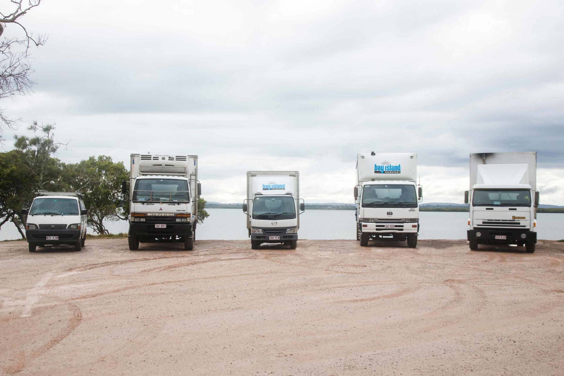 4 trucks front view
