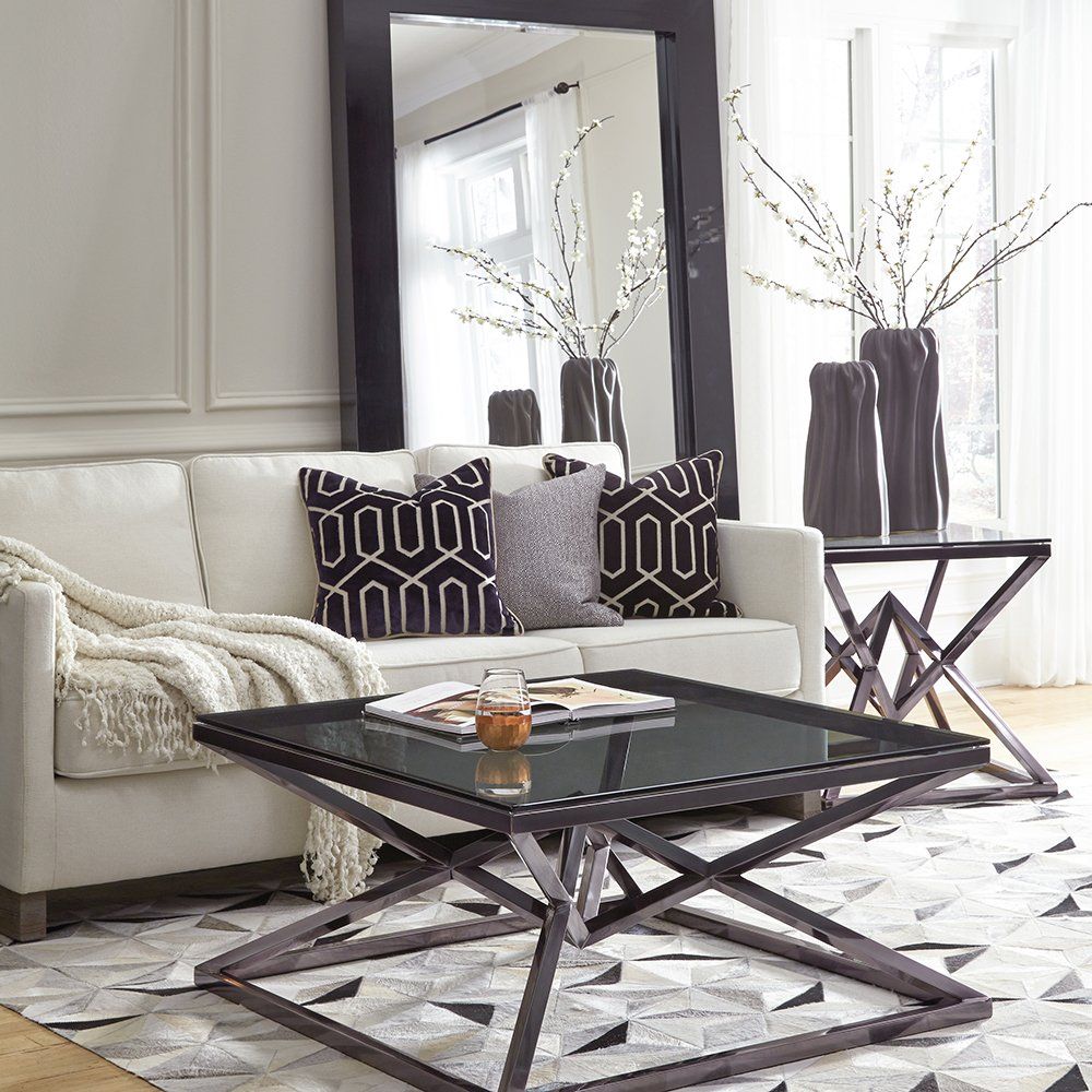 Chic Living Room Featuring Angular Furniture