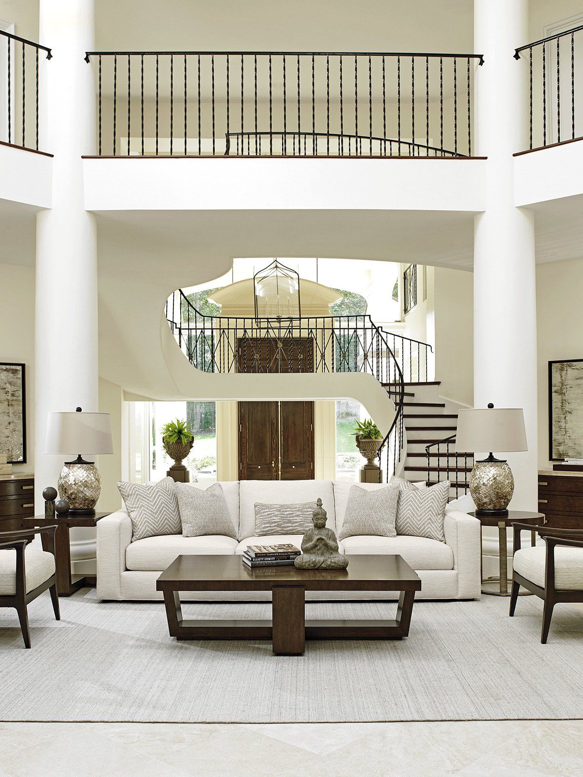 Spacious Living Room Featuring White Tones