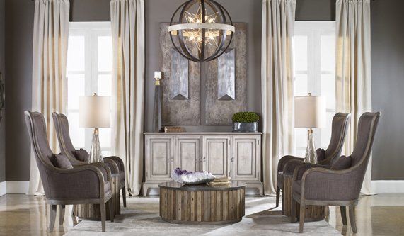 Dramatic Living Room Featuring Comfortable Furniture