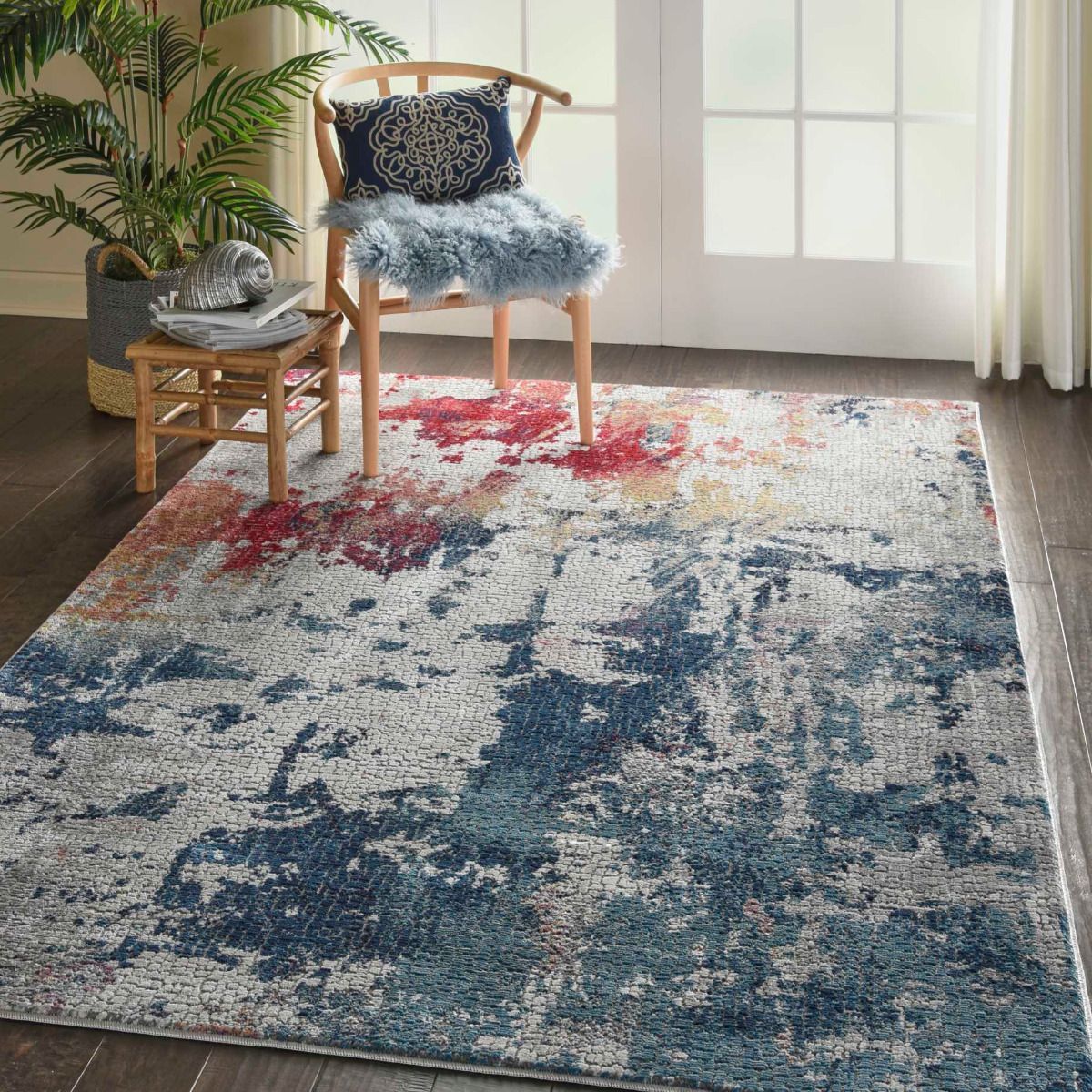 Blue Abstract Area Rug