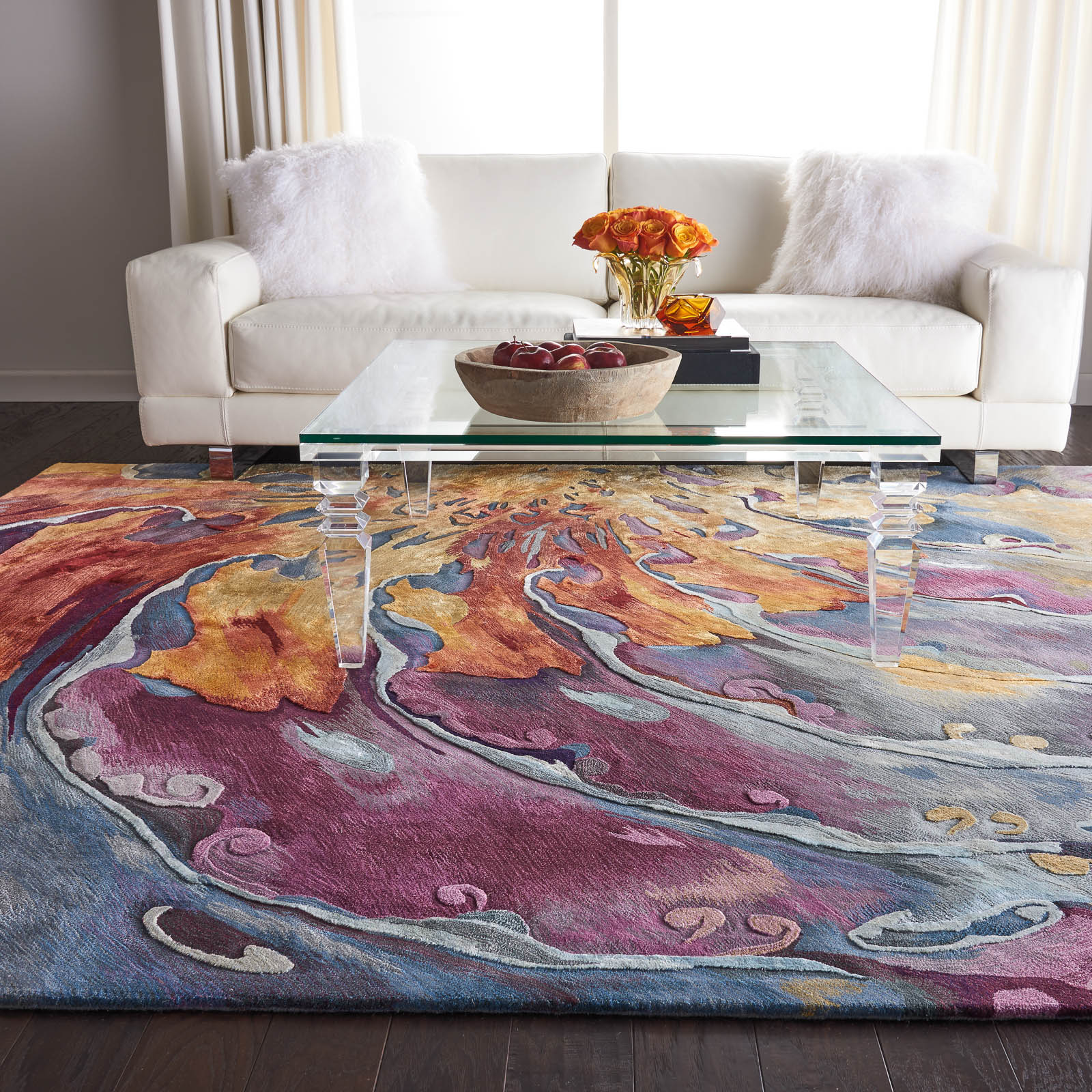 Dynamic Area Rug in Modern Living Room