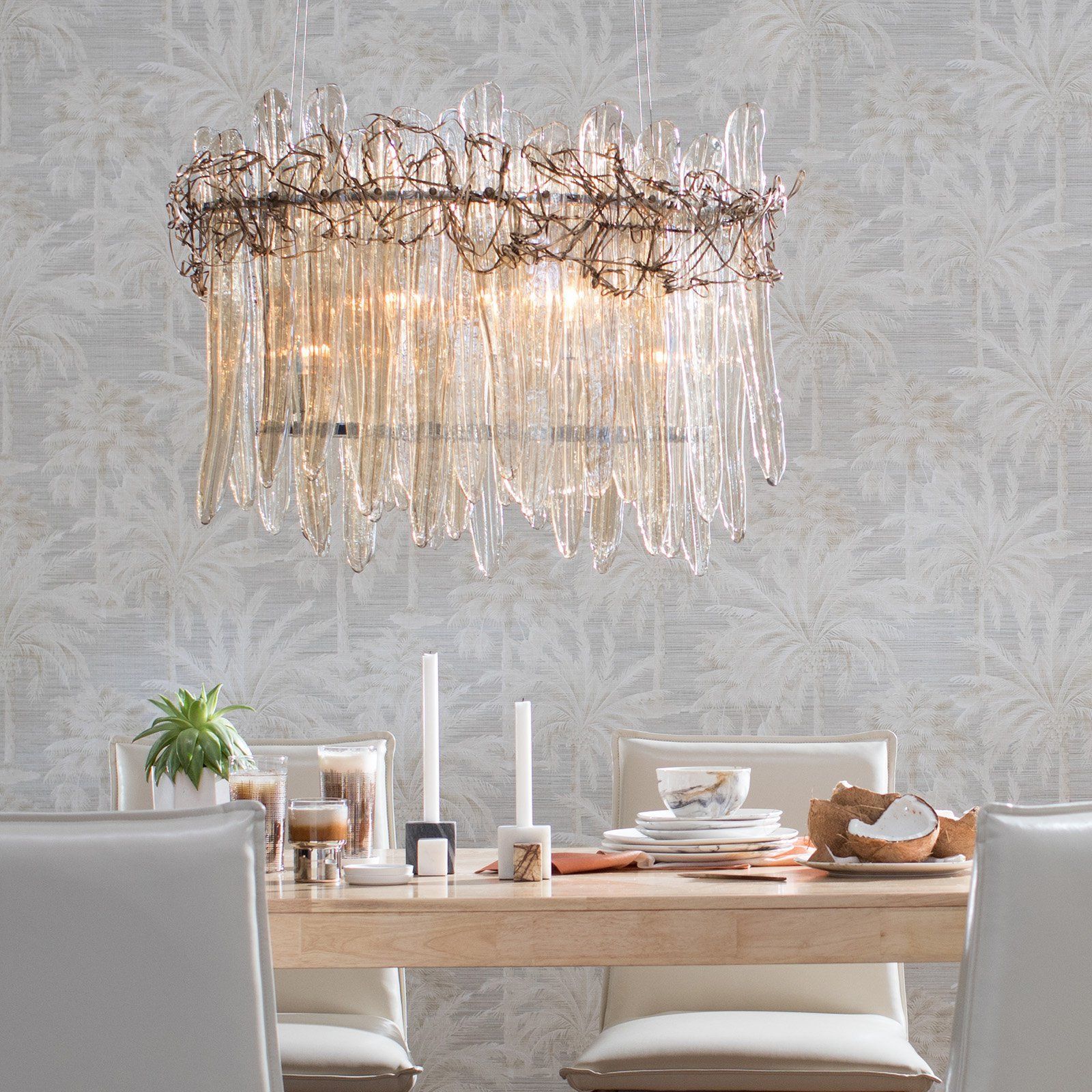 Modern Chandelier and Stylish Dining Room Furniture