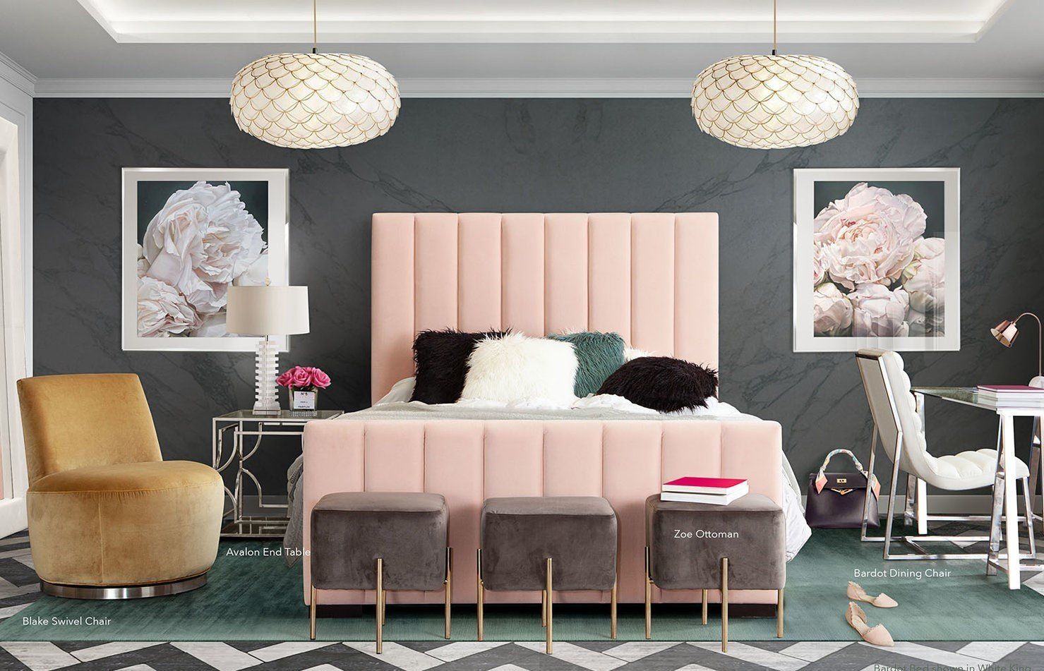 Venus Channel tufted bed set