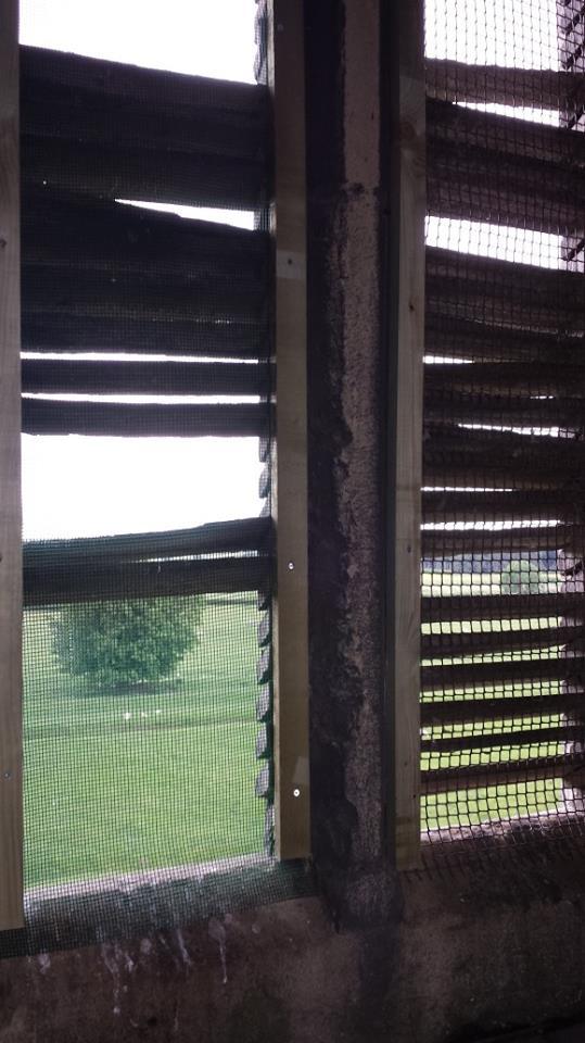 Fixing the Mesh back over the broken windows