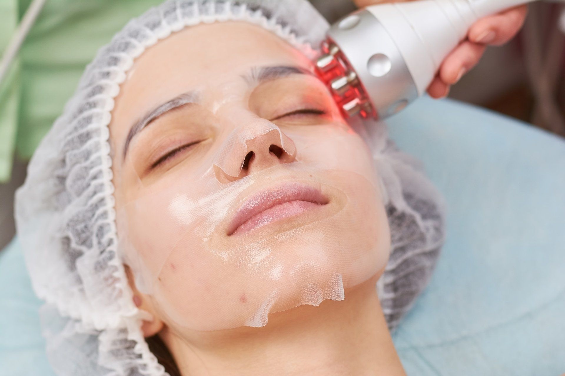 Woman getting hydrafacial