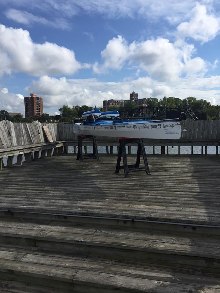 2016 Row4aCure boat rowboat on display at Lakefront