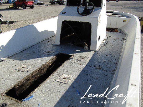 Spirit boat top deck before complete restoration