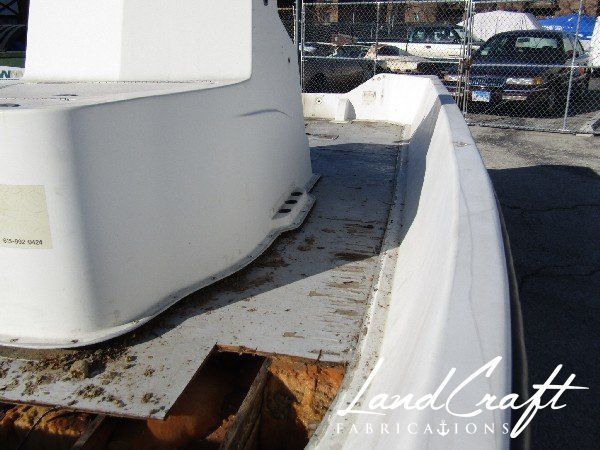 Spirit boat floor deck before complete restoration