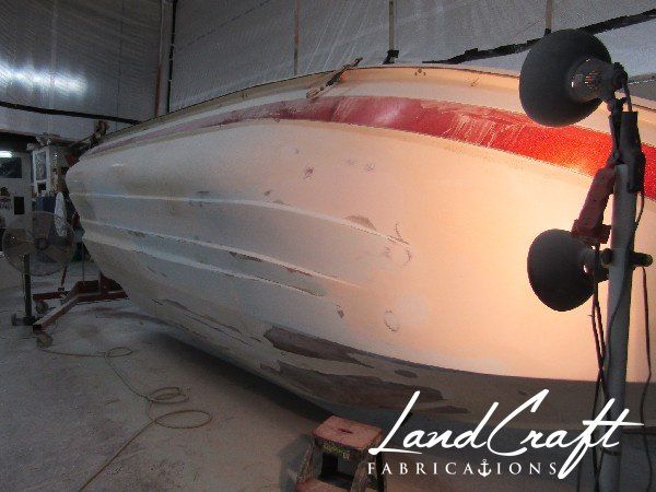Spirit boat bottom hull structural interior reconstruction in process