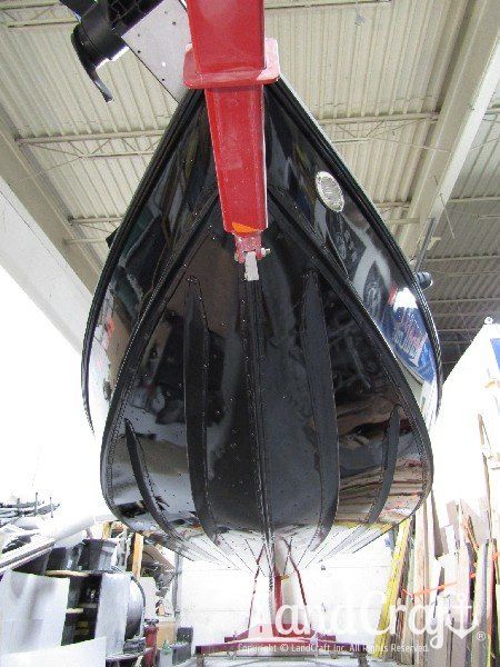 Picture of repaired and refinished bottom of an aluminum boat