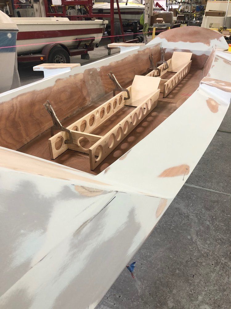 Shape work is being done by LandCraft on the Row4Kids boat