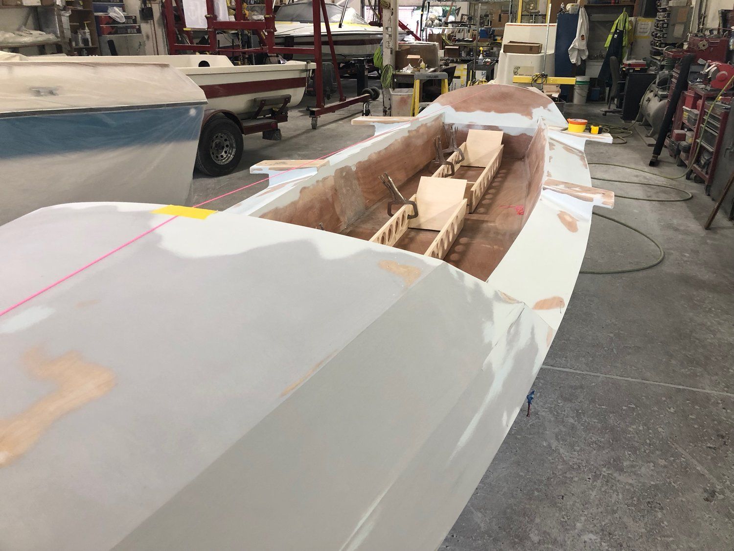 Shape work is being done by LandCraft on the Row4Kids boat