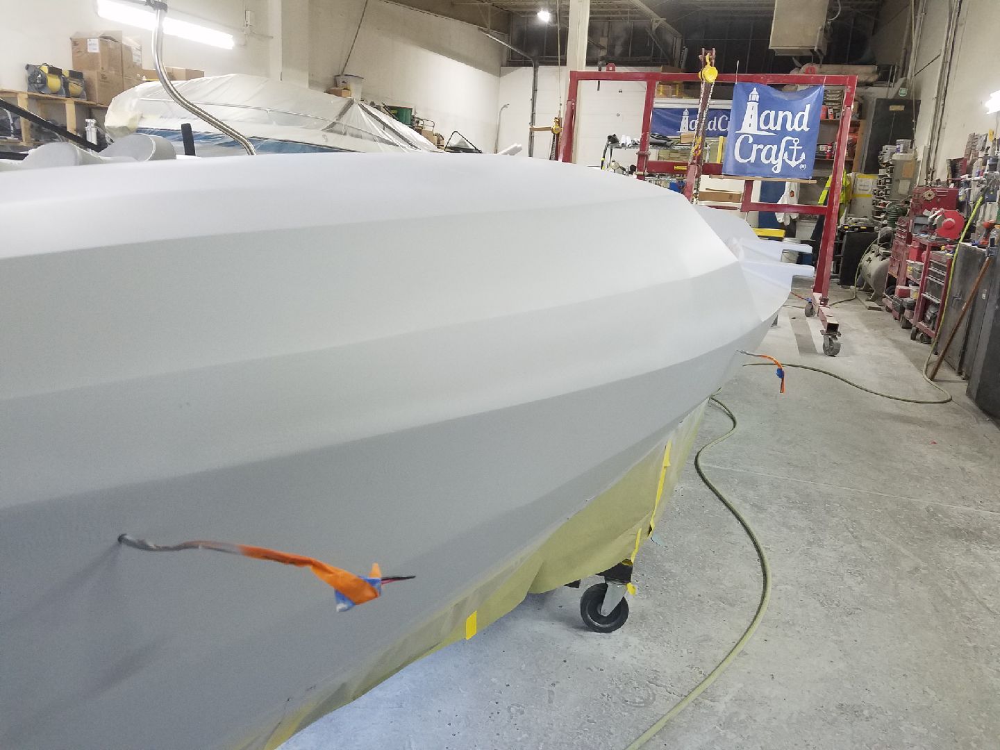 Row4Kids boat is in the refinishing stage at LandCraft