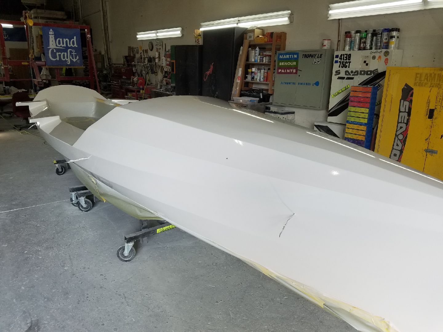 Row4Kids boat is in the refinishing stage at LandCraft