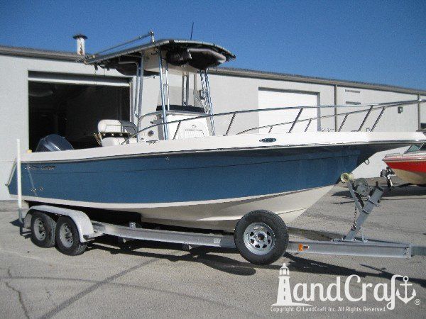 Key West fiberglass boat with refurbished and glossy gelcoat finish