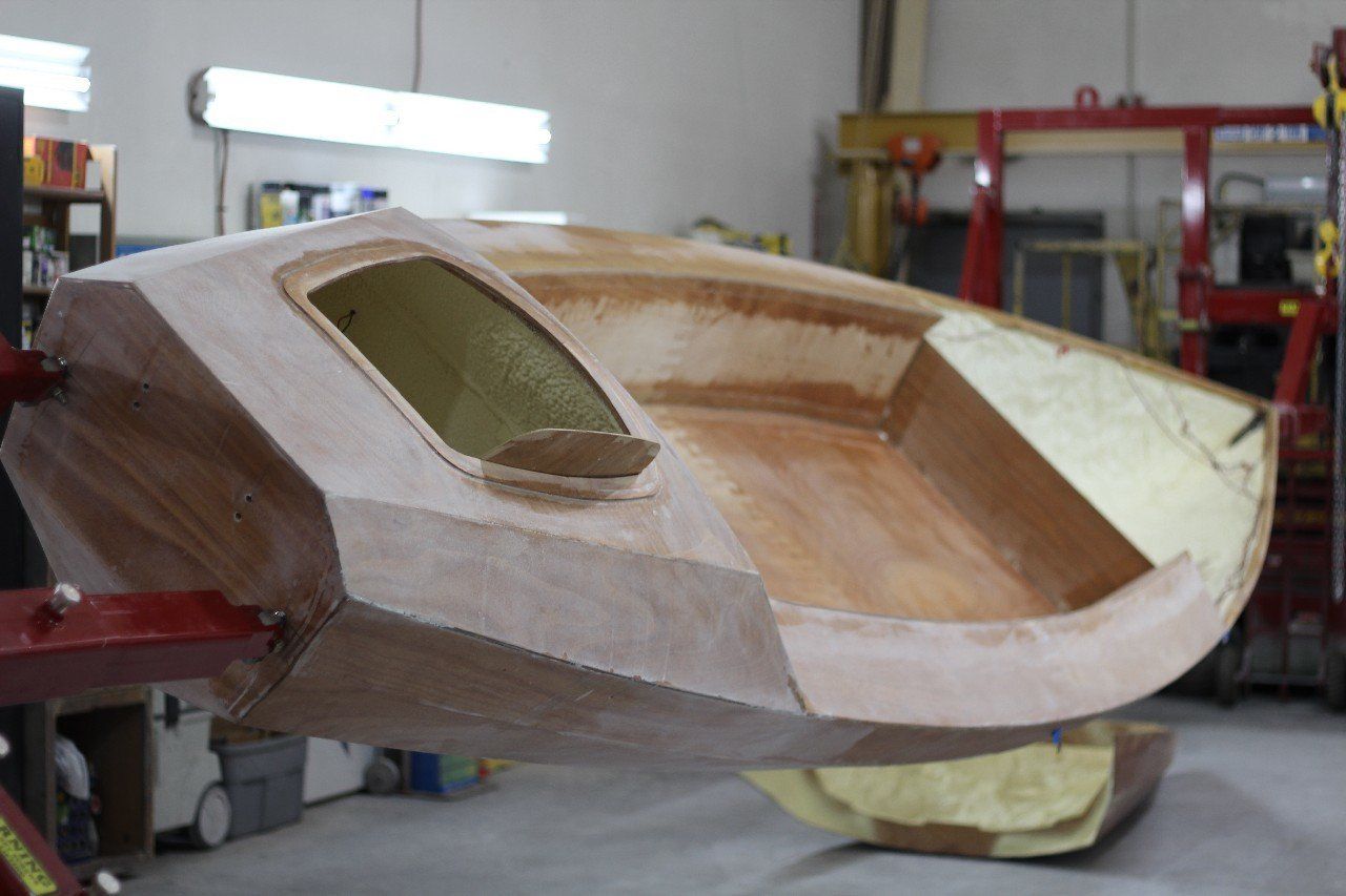 Row4Kids boat is on the boat mounting equipment at LandCraft