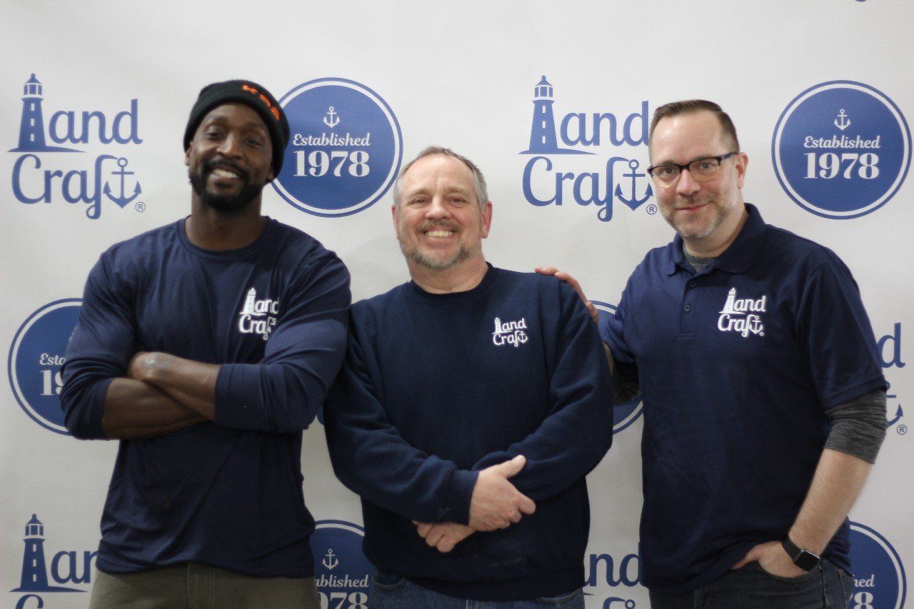 Charles Tillman with Keith Lekberg and Jacob Beckley at LandCraft