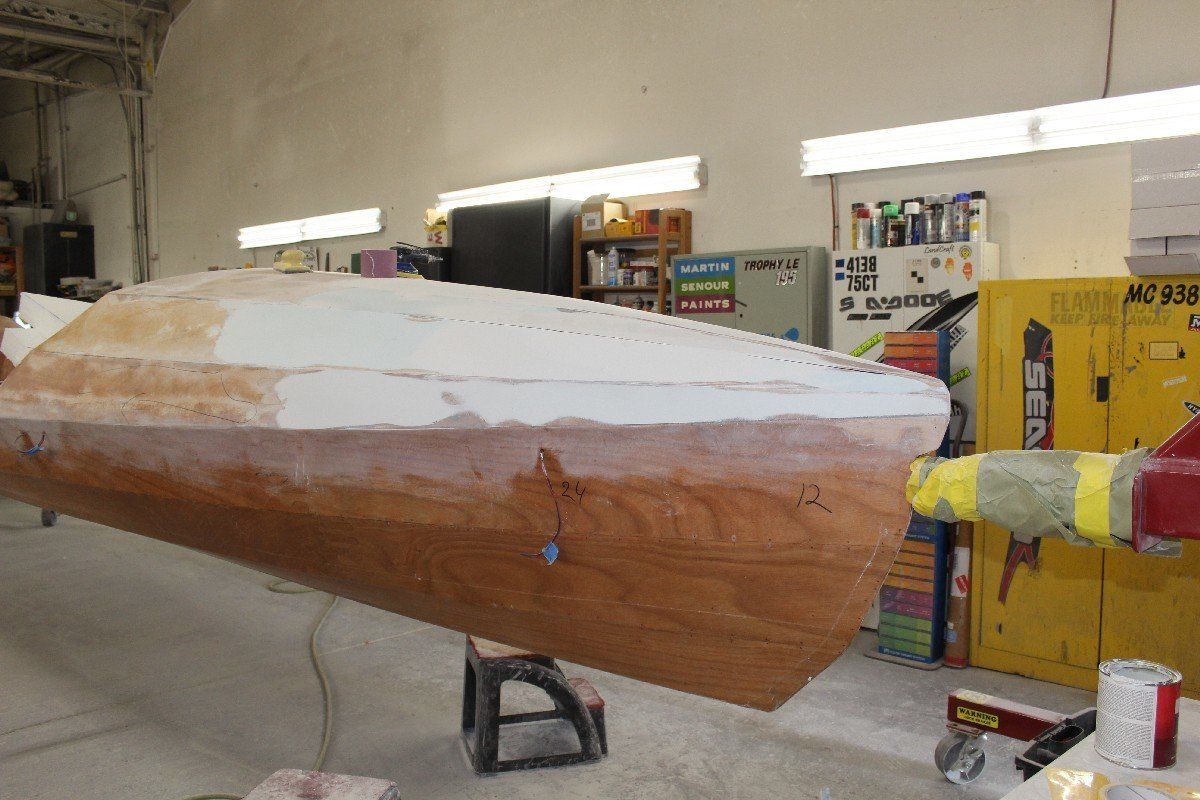 Shape work is being done by LandCraft on the front of the Row4Kids boat