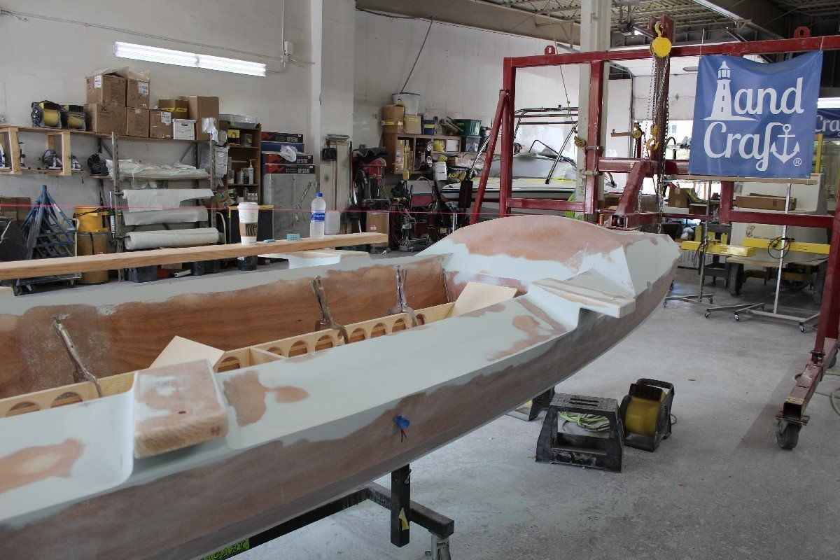 Shape work is being done by LandCraft on the Row4Kids boat