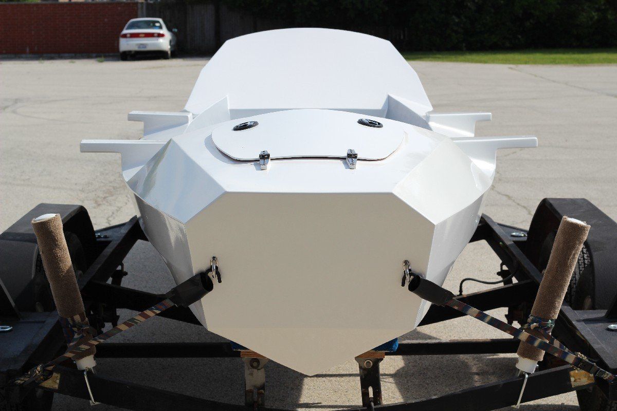 Row4Kids boat on the custom retrofitted trailer ready for delivery