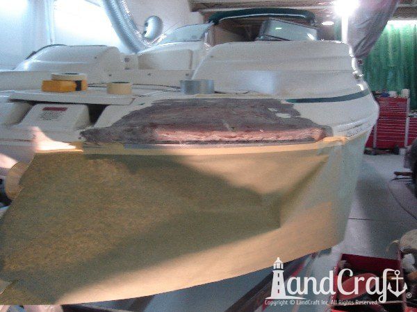 Chris Craft structural damage in the fiberglass repair process