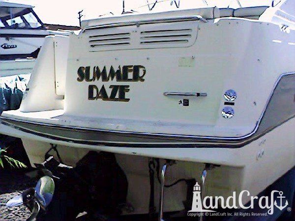 Maxum boat with dirty, faded and chalky exterior finish