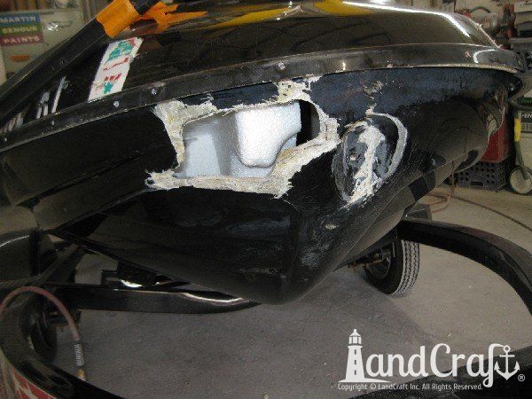 Personal watercraft with severe front end damage
