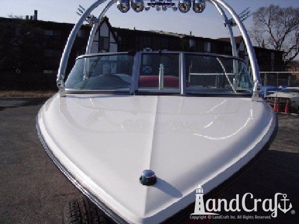 Mastercraft boat with structural fiberglass and gelcoat repairs completed