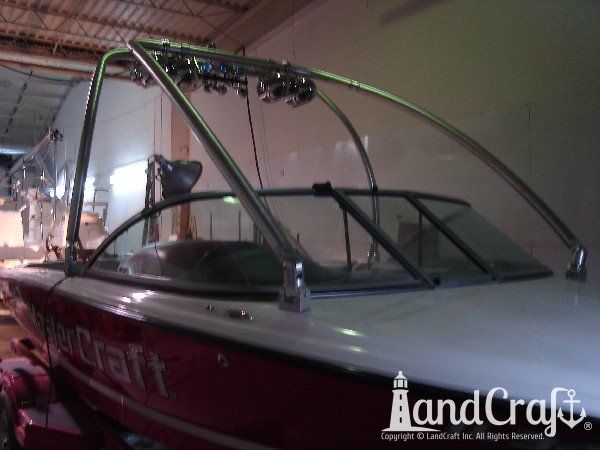 Mastercraft boat with speaker tower installed