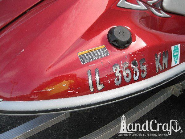 Red Yamaha with damage on front end