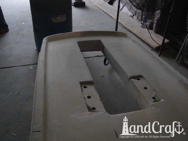 Completed anchor pulpit reconstruction and repair, ready for installation on the boat