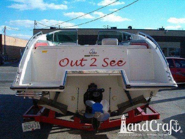 Complete exterior refinishing and color scheme change on fiberglass boat