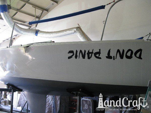 Sailboat with severe side impact fiberglass damage