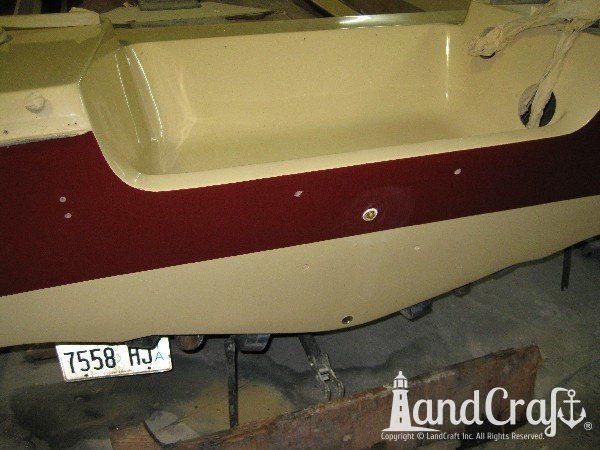 Transom replacement complete with exterior gelcoat