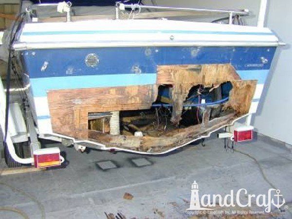 Rotted wood transom core