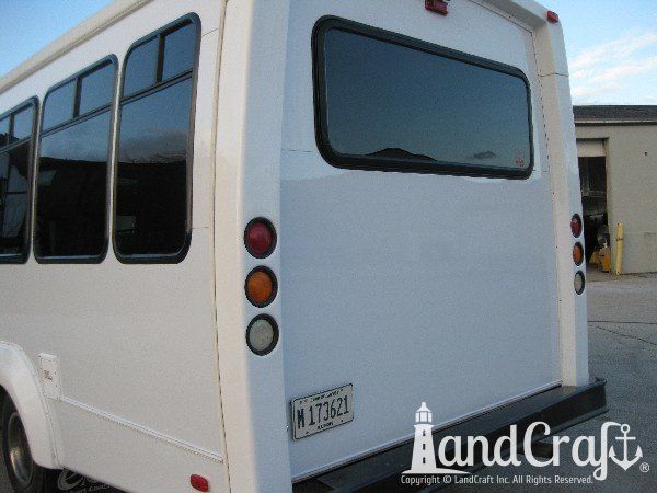 Repaired and refinished commercial use bus