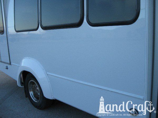 Repaired and refinished commercial use bus