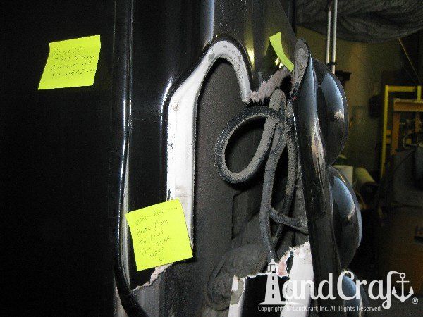 Emergency repair on an ad campaign motorcoach