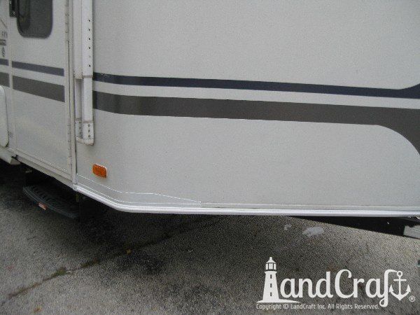 Aluminum and fiberglass repair completed on a Skylark RV