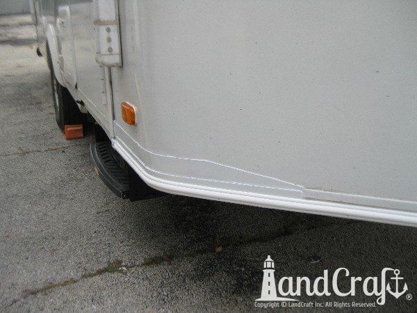 Aluminum and fiberglass repair completed on a Skylark RV