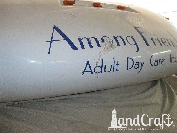 Fiberglass bus damage