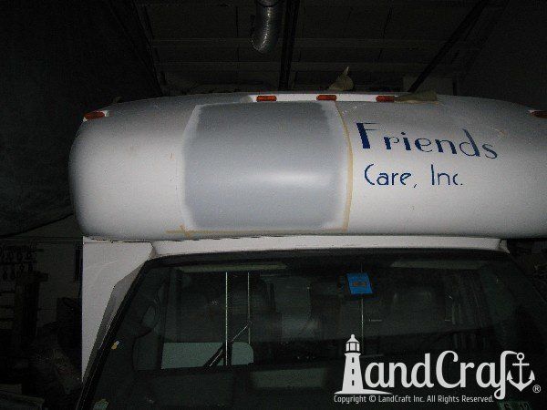 Fiberglass bus damage in the repair and refinishing process