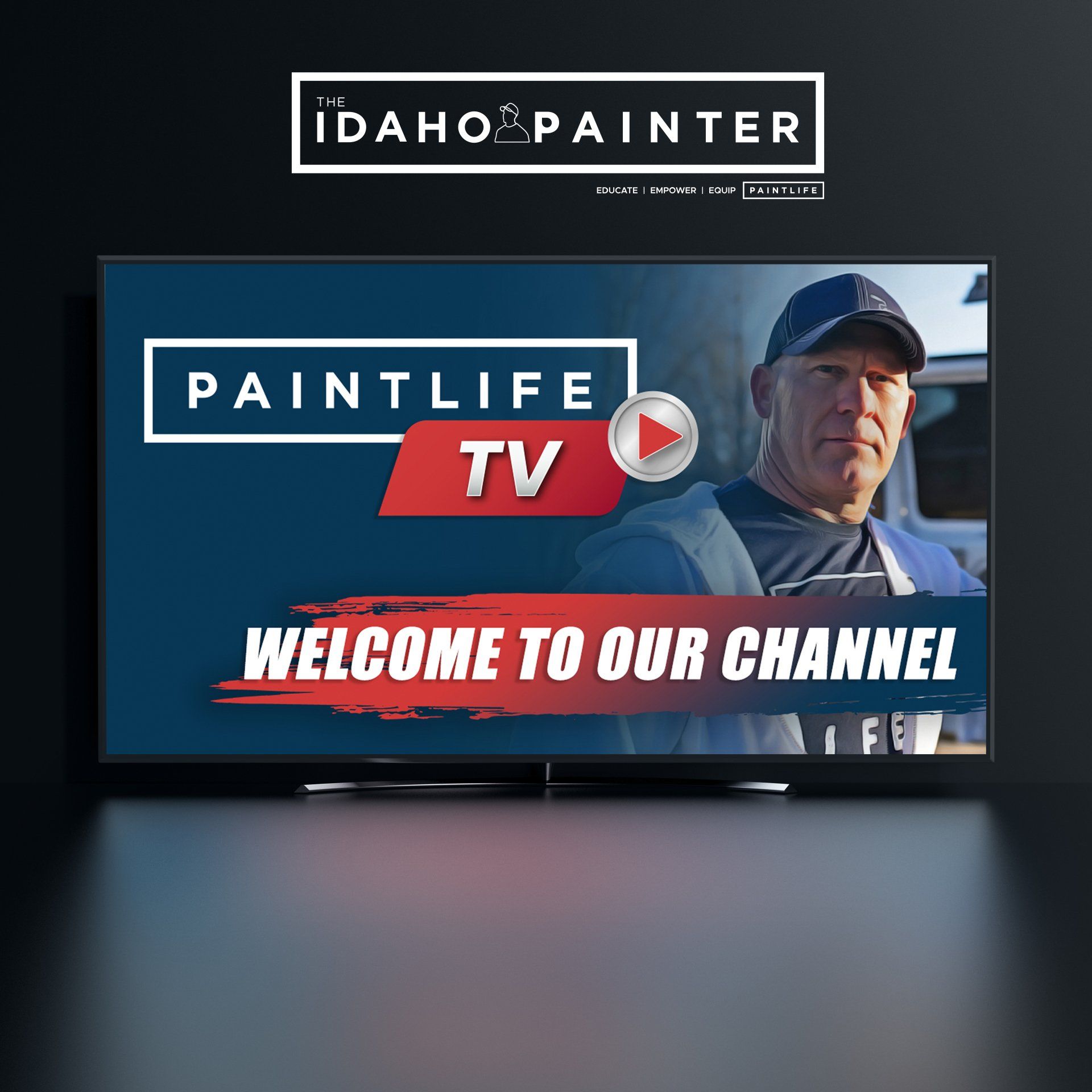 An advertisement for idaho painter paintlife tv
